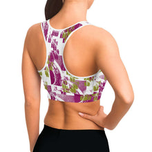 Load image into Gallery viewer, Yoga Bra Sports Bra "Raspberry Delight" Custom Print