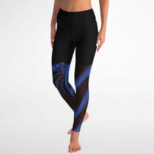 Load image into Gallery viewer, Leggings Solids "Black and Blue" Custom Printed Leggings