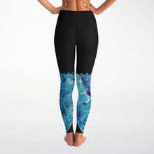 Load image into Gallery viewer, Leggings Solids "Blue Planet" Custom Printed Leggings