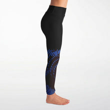 Load image into Gallery viewer, Leggings Solids "Black and Blue" Custom Printed Leggings