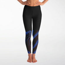 Load image into Gallery viewer, Leggings Solids "Black and Blue" Custom Printed Leggings