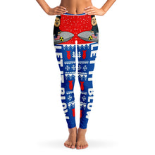 Load image into Gallery viewer, Holiday leggings, xmas leggings, naughty leggings, ugly xmas leggings